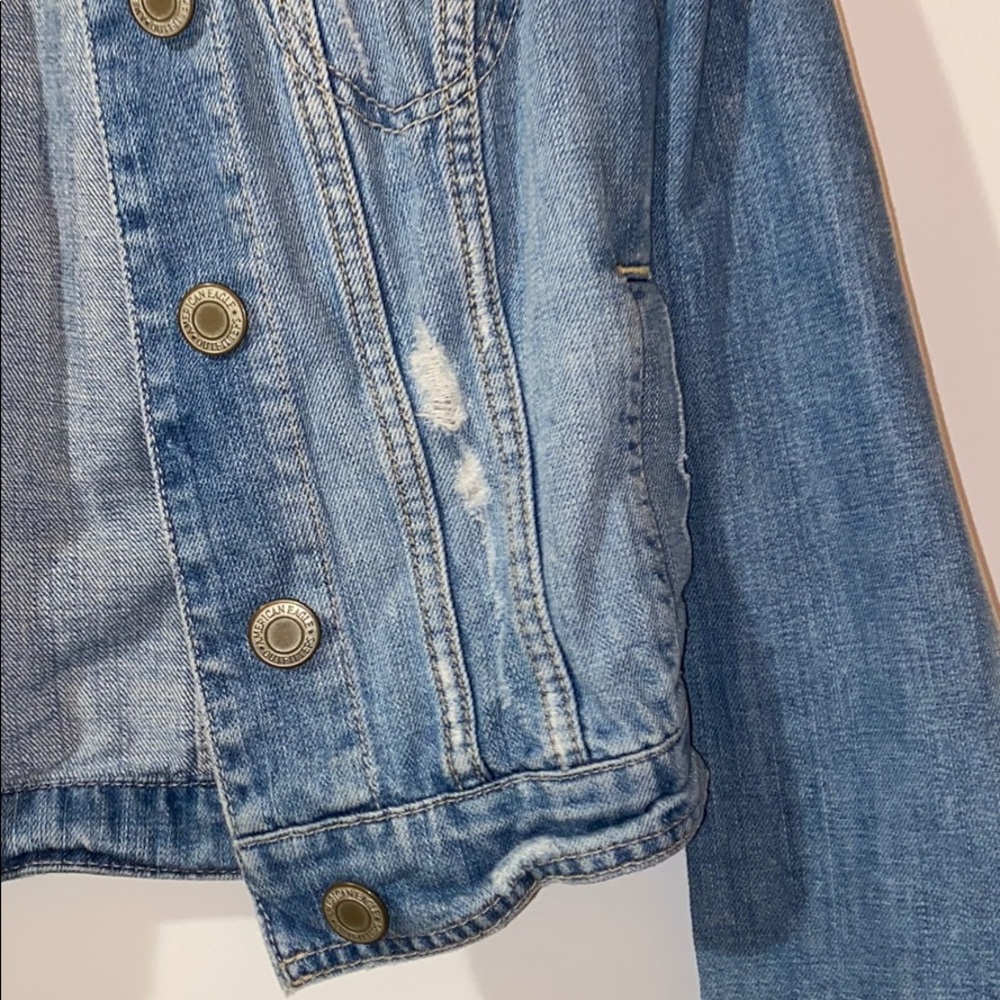 Cropped, Distressed Denim Jacket - Picture 2 of 3